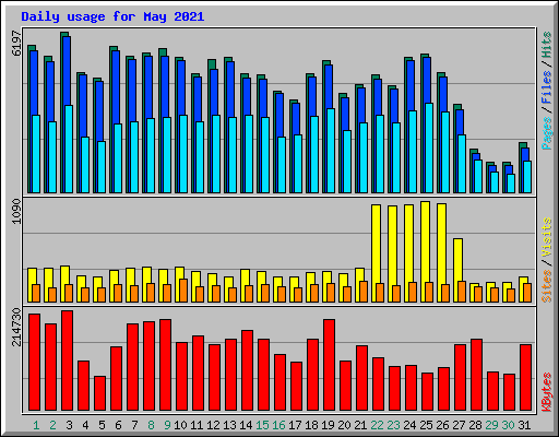 Daily usage for May 2021