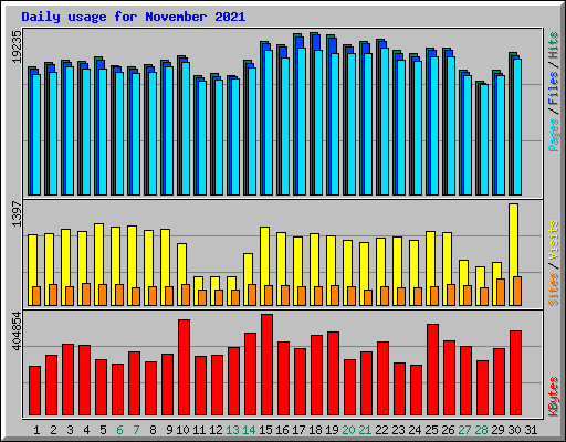 Daily usage for November 2021