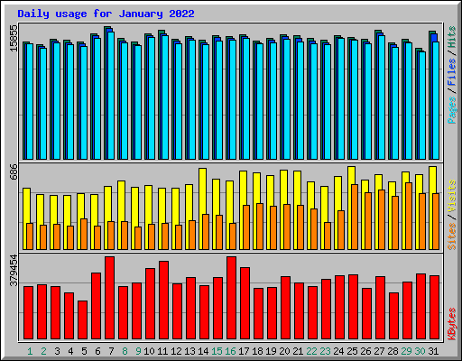 Daily usage for January 2022