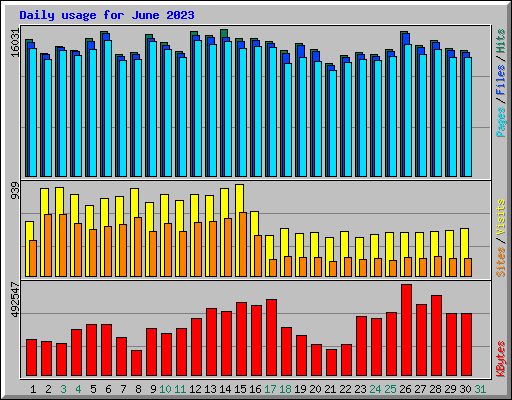 Daily usage for June 2023