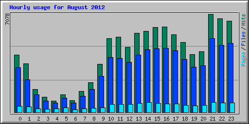 Hourly usage for August 2012