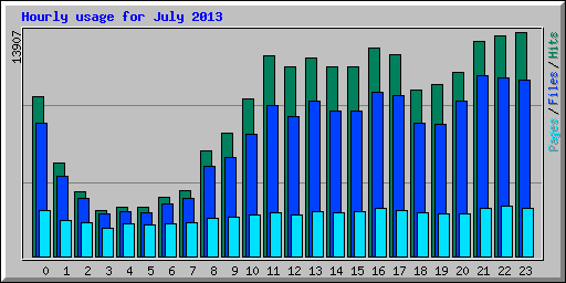 Hourly usage for July 2013