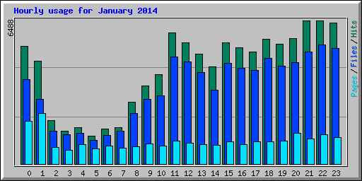 Hourly usage for January 2014