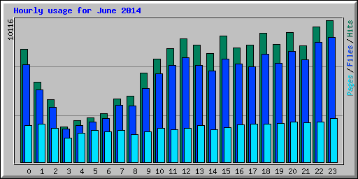 Hourly usage for June 2014