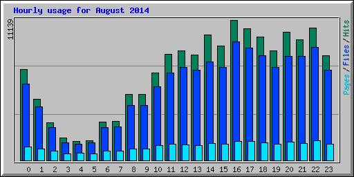 Hourly usage for August 2014
