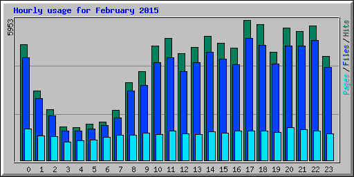 Hourly usage for February 2015
