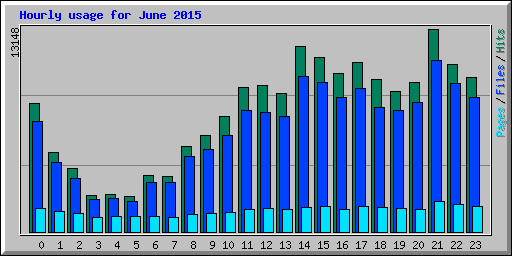 Hourly usage for June 2015