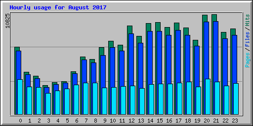 Hourly usage for August 2017