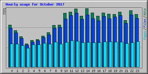 Hourly usage for October 2017