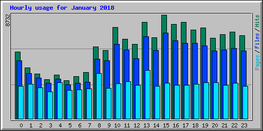 Hourly usage for January 2018