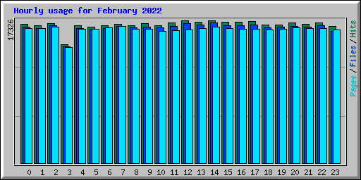 Hourly usage for February 2022