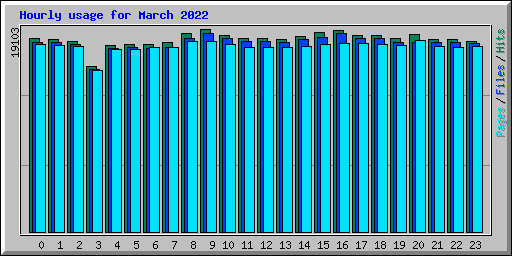 Hourly usage for March 2022