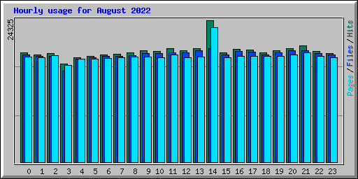 Hourly usage for August 2022