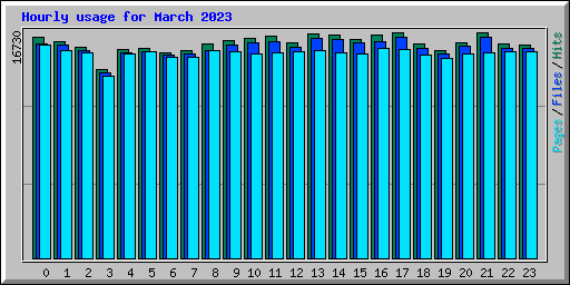 Hourly usage for March 2023